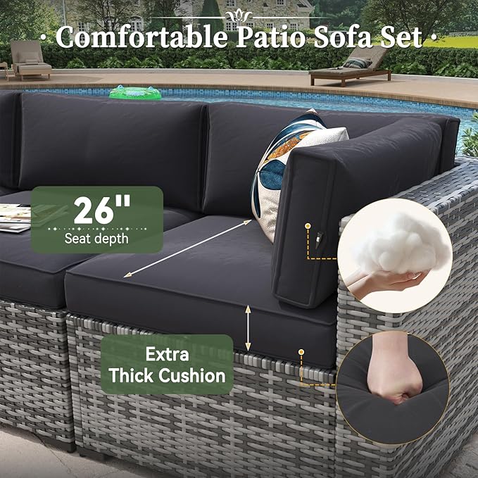 Aoxun 8 Piece Patio Furniture Set - Image 4