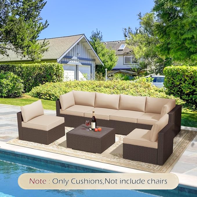 HOMREST Cushions for Outdoor Furniture, Replacement Cushion Pillow, - Image 8