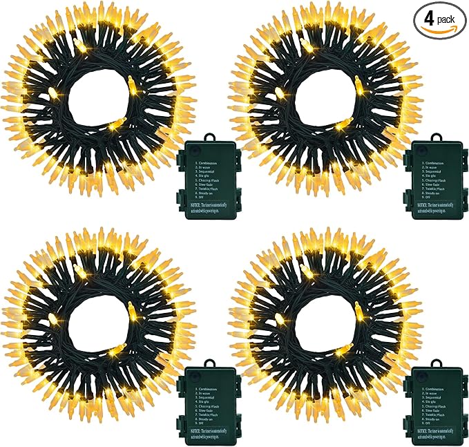 4PACK Christmas Mini String Lights Battery Operated, 16.5FT 50 Count LED Forest by DealBetaBatteryStringlights
