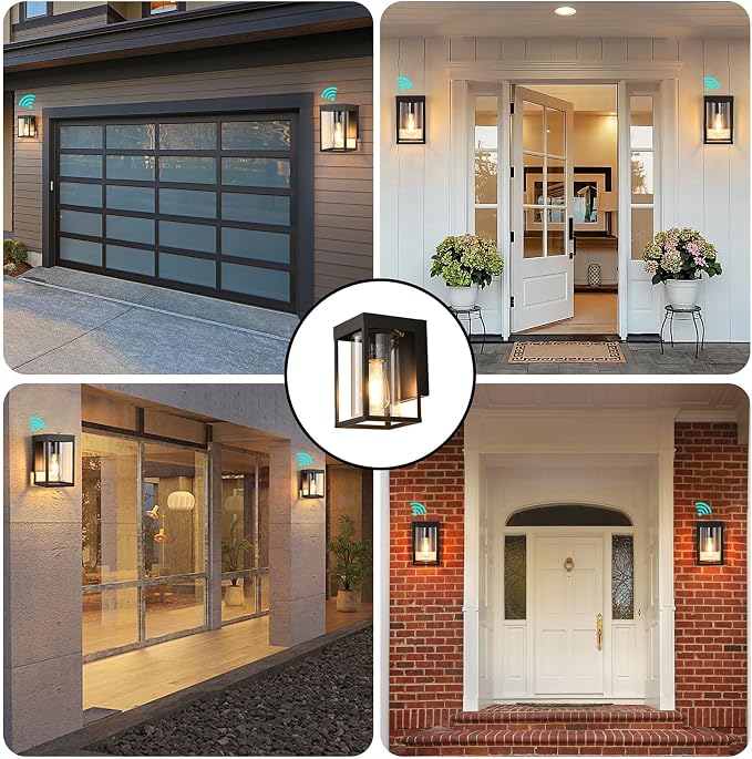 Outdoor Wall Lantern, Dusk to Dawn Outdoor Wall Sconce, Small Waterproof - Image 4