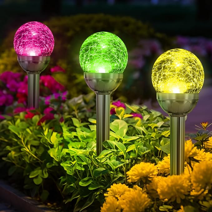 SOLPEX Solar Garden Lights Outdoor, 3 Pack Multi-Color Changing&White 2 Modes - Image 8