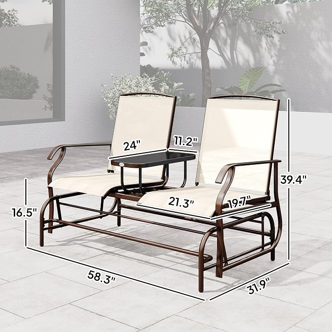 Outsunny Outdoor Glider Bench - Image 7
