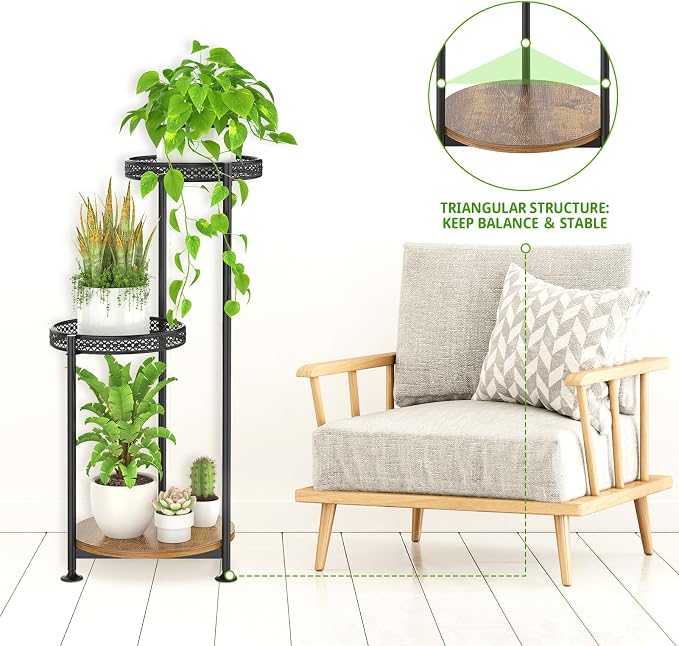 3 Tier Large Plant Stand Indoor Outdoor Clearance, Metal Flower Shelf Pot Holder - Image 6
