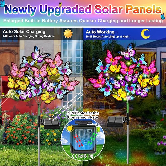 Solar Garden Lights Solar Lights Outdoor Waterproof Solar Lights 6 Pack - Image 3