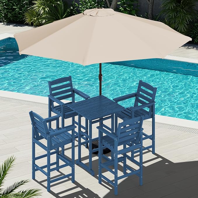 SERWALL 6 Pieces Outdoor Patio Bar Set by SERWALL