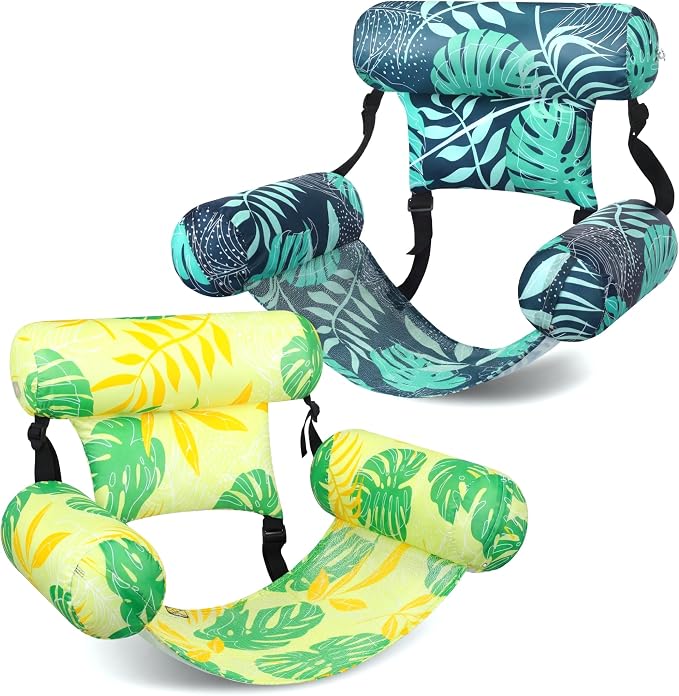 2 Pack Inflatable Pool Float for Adult Adjustable Hammock Float Chair Fabric - Image 8
