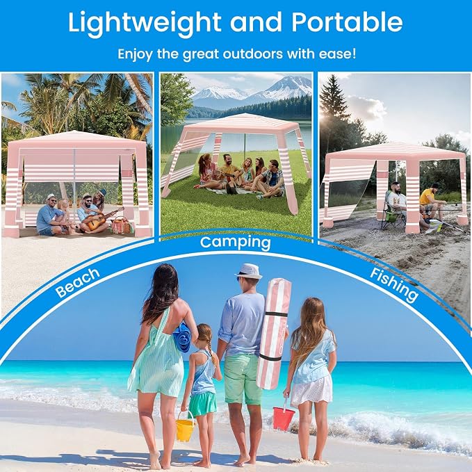 MoKo Beach Cabana, UPF 50+ Protection Easy Setup Beach Tent Sun Shelter - Image 9