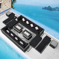 NICESOUL 20 Piece Extra Large Patio Furniture Set w/Fire Pit Table & Chaise by NICESOUL