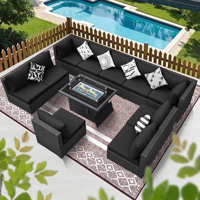 BULEXYARD 11 Piece High Back Patio Furniture Set - Image 9