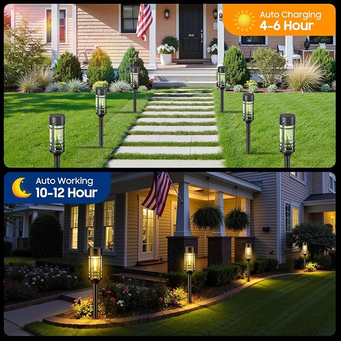LETMY 12 Pack Solar Pathway Lights Outdoor, Solar Lights Outdoor Waterproof IP65 - Image 3