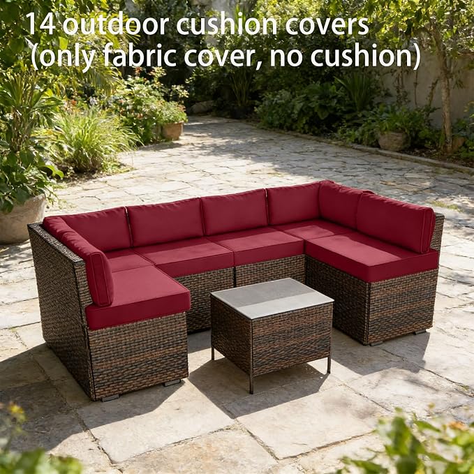 Outdoor Cushion Covers for Patio Furniture, Patio Cushion Covers Replacement - Image 6