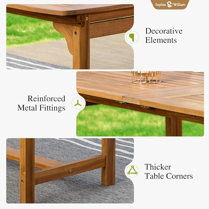 Sophia & William Patio Outdoor Table and Chairs Set, Patio Dining Sets - Image 4