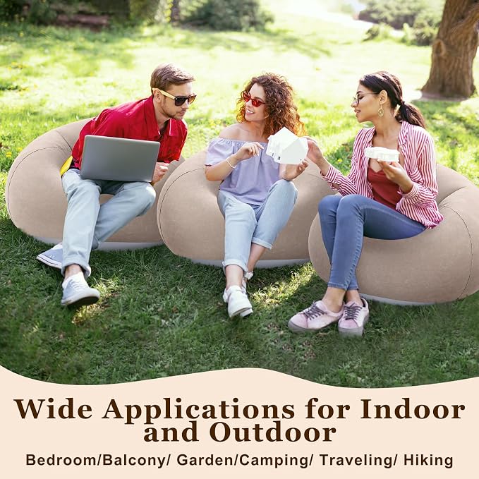 Realspring Inflatable Bean Bag Chairs Outdoor Blow up Camping Chairs Inflatable - Image 5