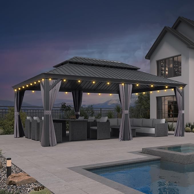 PURPLE LEAF 13' X 20' Hardtop Gazebo by PURPLELEAF