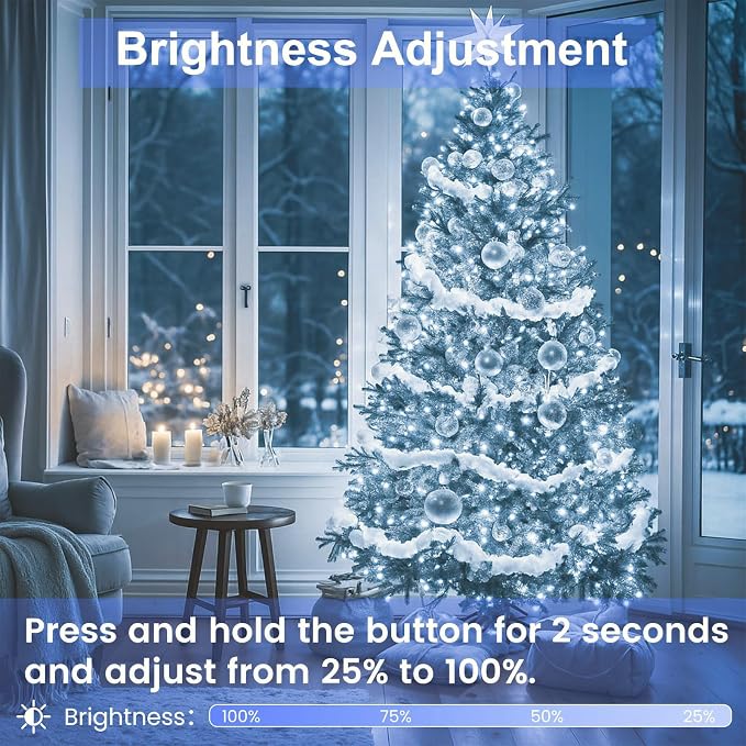 Connectable 100 LED String Lights Indoor Outdoor, 33FT Cool White Christmas - Image 4