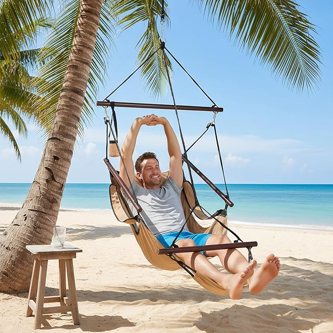 ONCLOUD Upgraded Unique Hammock Sky Chair, Air Deluxe Hanging Swing Seat - Image 5