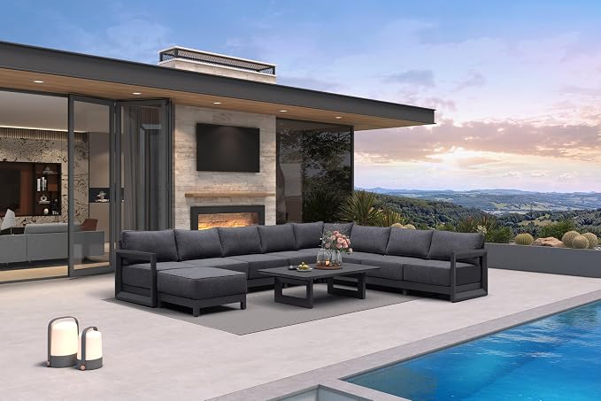 PURPLE LEAF Patio Furniture Set U-Shaped Outdoor Couch by Unknown