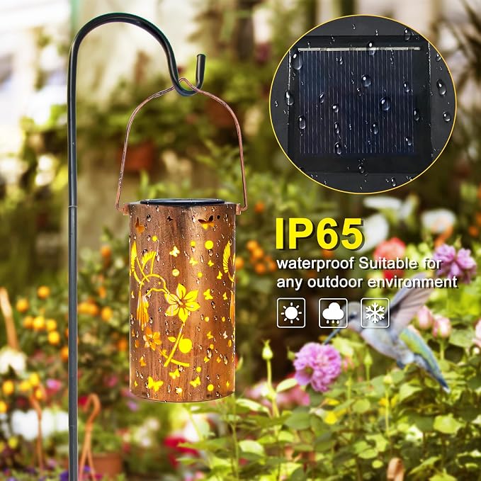 4 Pack Solar Lanterns Outdoor Waterproof Hummingbirds Birthday Gifts - Image 4