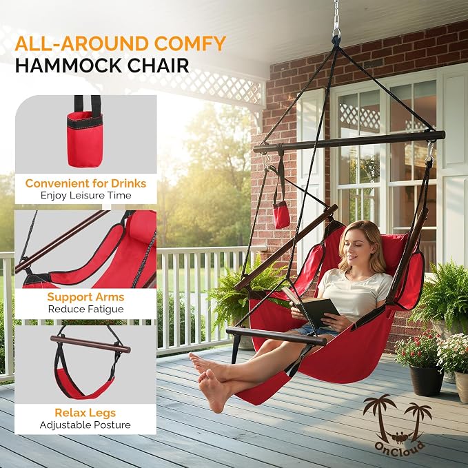 ONCLOUD Upgraded Unique Hammock Hanging Sky Chair, Air Deluxe Swing Seat - Image 2