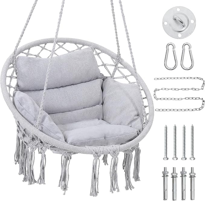 Macrame Hammock Hanging Swinging Chair by KROFEM