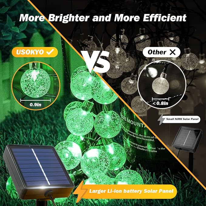 Solar Lights Outdoor Waterproof, 2 Pack Total 120LED 72FT Solar String Lights - Image 7