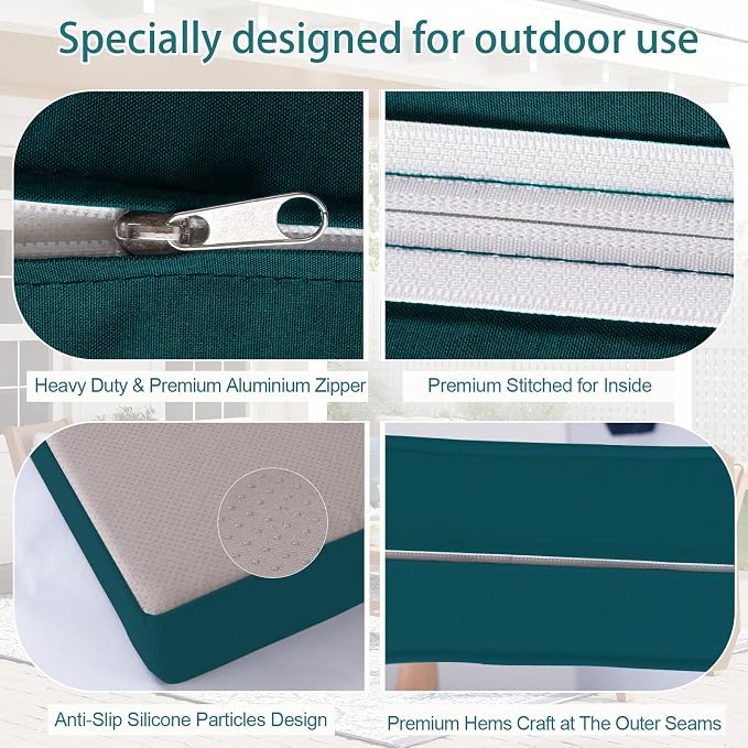 Outdoor Cushion Covers for Patio Furniture, Patio Cushion Covers Replacement - Image 4