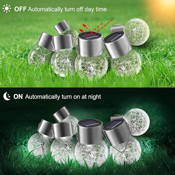 Solar Lights Outdoor Hanging Decorative Globe 24 Pack, Waterproof Solar Lantern - Image 4