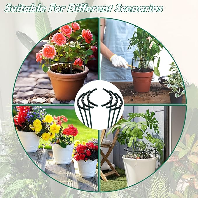Mwellewm 10 Pack Plant Support Plant Stakes Metal Half Round Search Support - Image 3