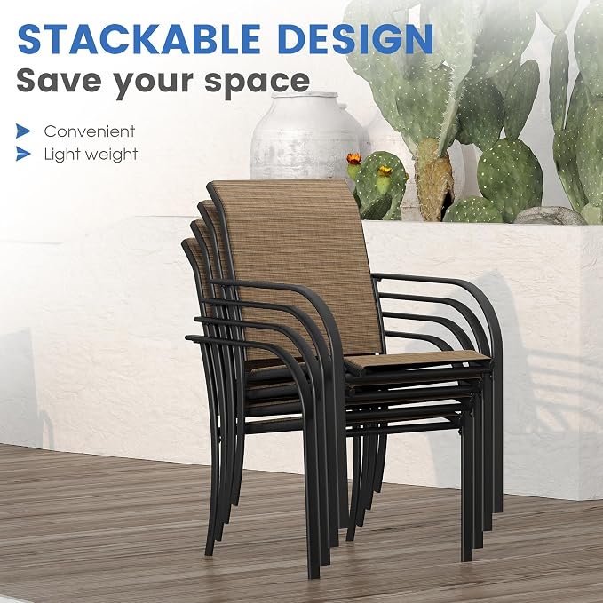 VICLLAX Patio Dining Set for 8, Outdoor Furniture Set Includes 53" Round Patio - Image 6