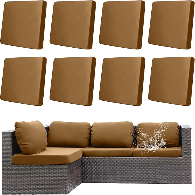 8Pcs Outdoor Cushion Covers, Patio Cushion Covers, Stretch Elastic Slipcovers by dreahoteztil