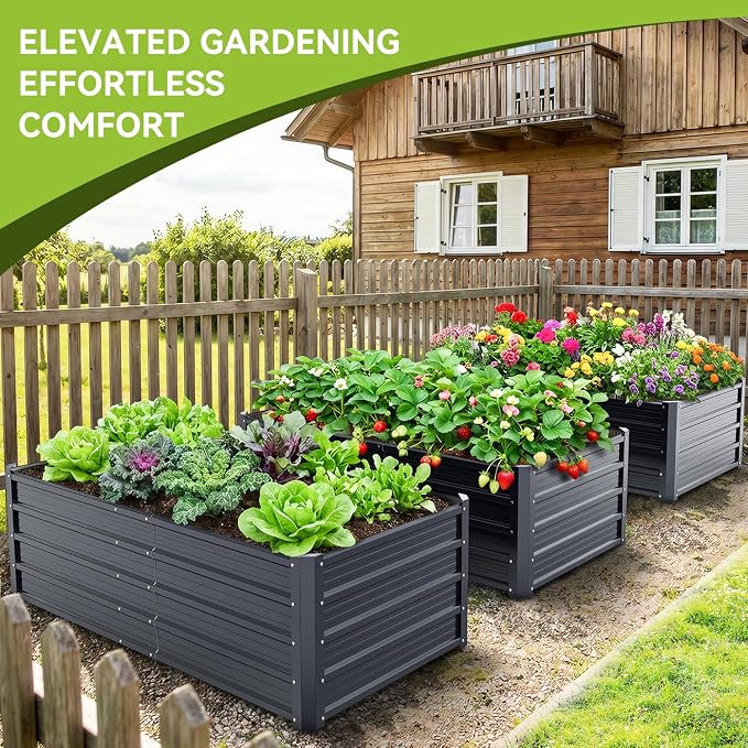 Ohuhu 6x3x1.5FT Metal Raised Garden Bed Outdoor, Reinforced Galvanized Steel - Image 7