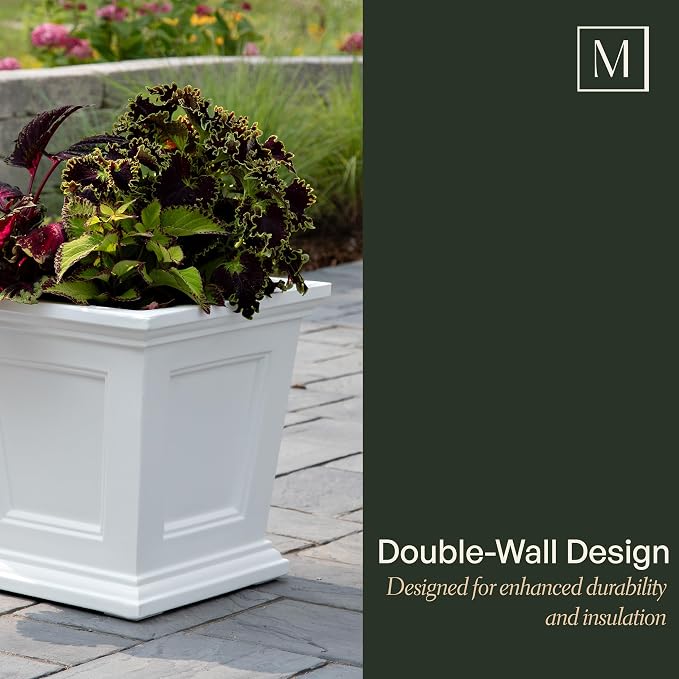 Mayne Fairfield 16-Inch Square Planter – Self-Watering, Weather-Resistant - Image 5