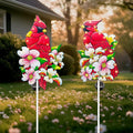 Hexagram Cardinal Garden Decor Yard Stakes, Lighted Metal Red Bird Garden by Hexagram