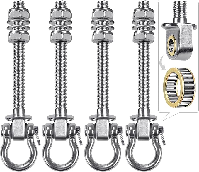 SELEWARE Heavy Duty Bearing Swing Hangers, 4 Pack Stainless Steel Swing Set by SELEWARE