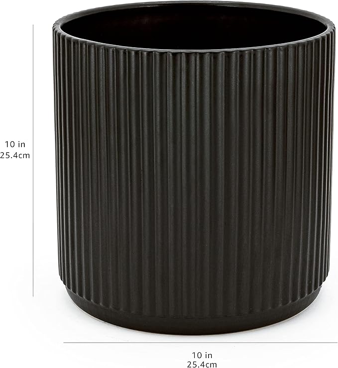 Amazon Basics Fluted Ceramic Round Planter - Image 6