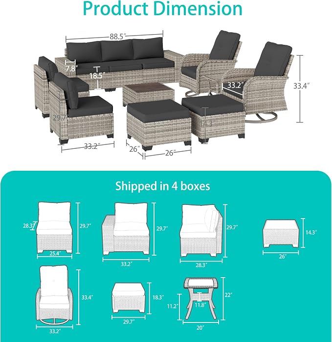 11-Piece Outdoor Patio Furniture Set - Image 4