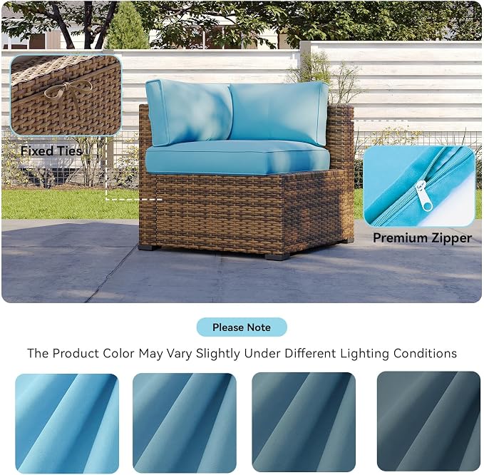 Aoxun 11pcs Patio Cushion Covers Replacement, Waterproof Outdoor Furniture - Image 7