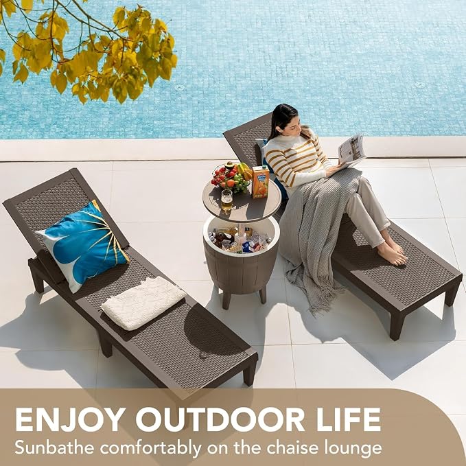 Devoko Outdoor Chaise Lounge Chair Set of 4 - Image 5