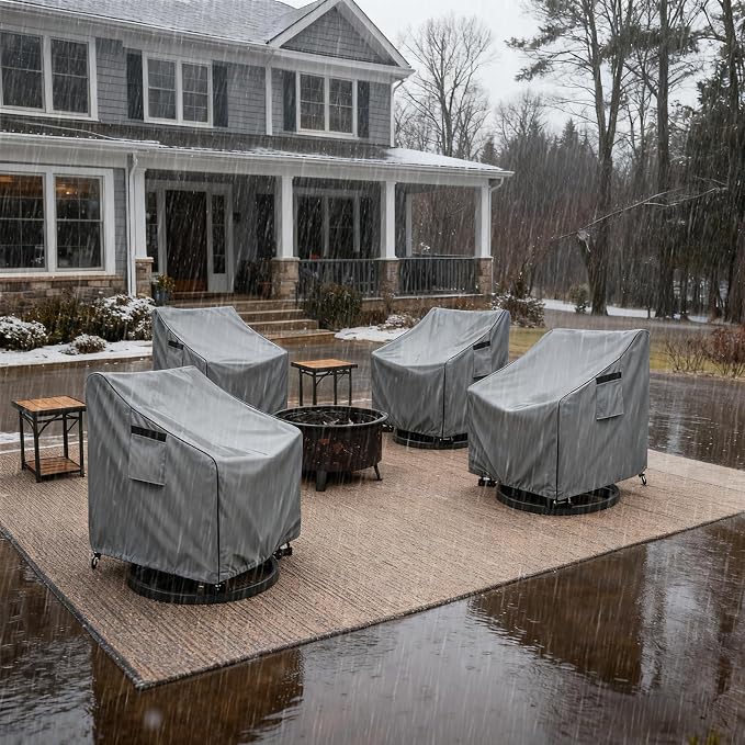okcool Patio Swivel Chair Cover 4 Pack, Waterproof Heavy Duty Outdoor Chair - Image 5