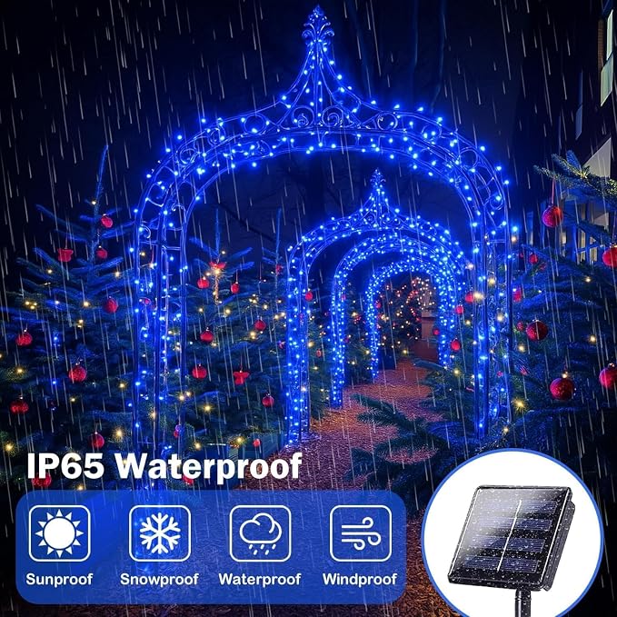 Extra-Long Solar String Lights for Outside, 4 Pack 400LED Solar Fairy Lights - Image 5