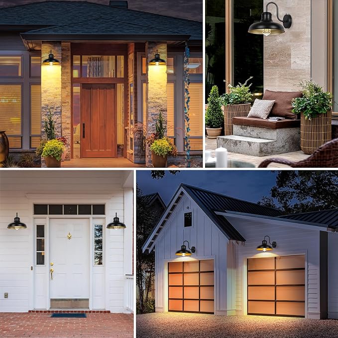 TOBUSA 2-Pack Dusk to Dawn Outdoor Wall Light Fixtures, Waterproof Farmhouse - Image 6