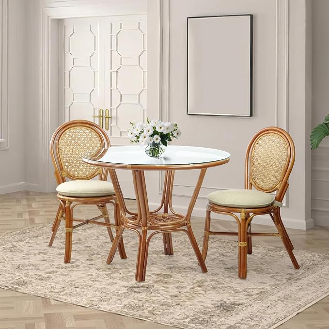 Pelangi Rattan Wicker Round Dining Table - Image 2