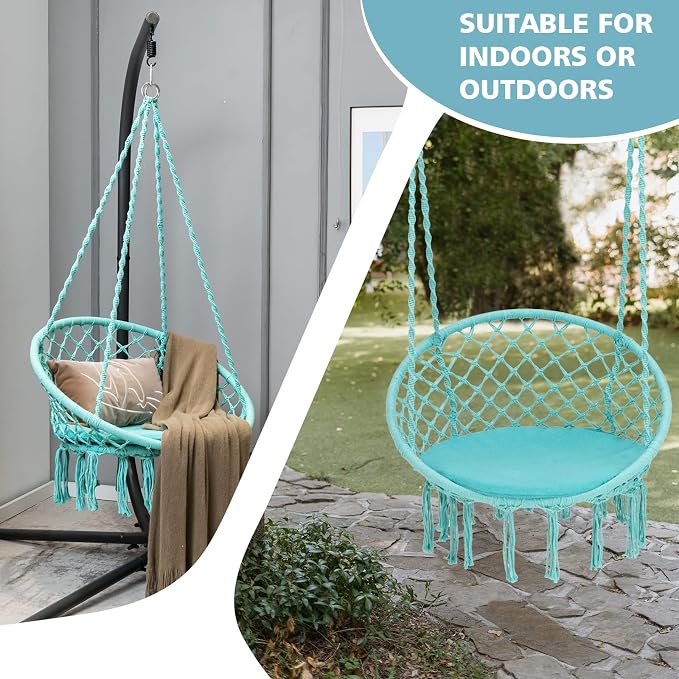 Giantex Hammock Chair Macrame Swing - Image 5
