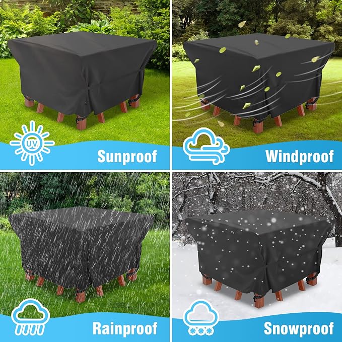 Velway Patio Furniture Cover Outdoor, Waterproof Square Patio Table Chair Sofa - Image 6