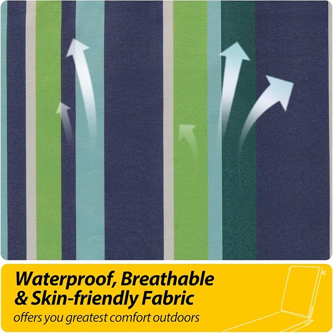 AAAAAcessories Outdoor Chaise Lounge Cushions, Fade-Resistant, Waterproof Patio - Image 4