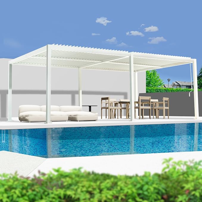 Kozyard Outdoor Louvered Pergola 12ft x 20ft Pergola Sun Shade All-Weather - Image 2