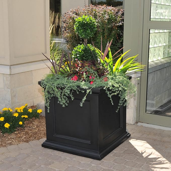 Mayne Fairfield 28-Inch Square Planter – Weather-Resistant Planter - Image 4