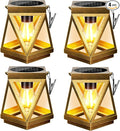 KOOPER Solar Lanterns Outdoor Waterproof, 4 Pack Upgraded Metal Hanging Solar by KOOPER