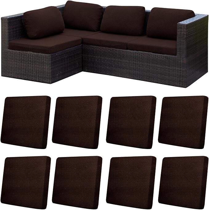 8Pcs Patio Cushion Covers, Outdoor Cushions Covers, Stretch Cushion Covers by Unknown