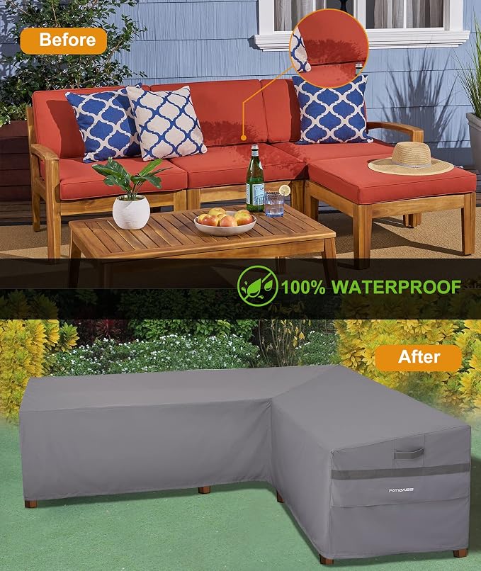 Sectional Outdoor Furniture Cover Waterproof, Right Facing Patio Deck Lounge - Image 3